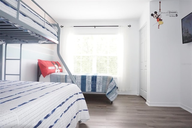 bedroom featuring wood-type flooring