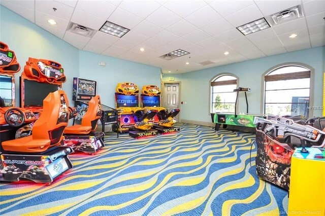 playroom with carpet