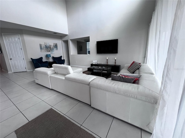 view of tiled living room