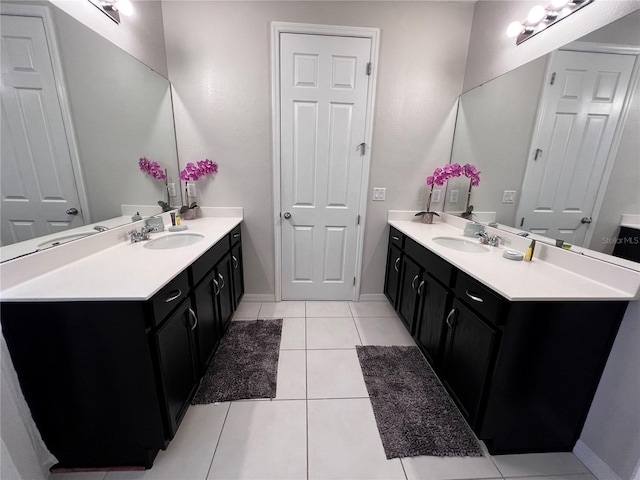 bathroom featuring vanity and tile patterned floors