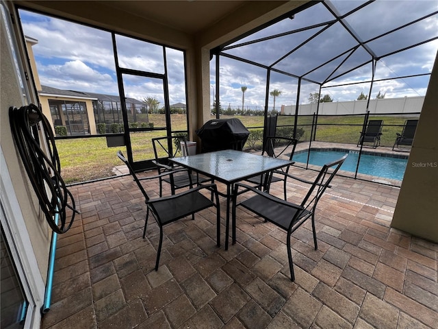 view of sunroom