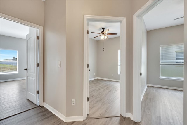 hall featuring light hardwood / wood-style floors