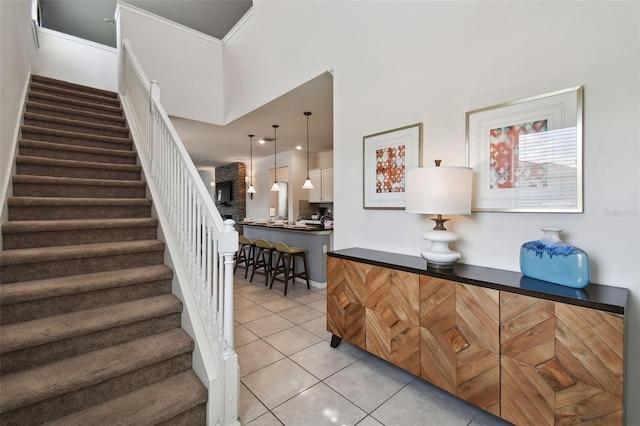 view of tiled entrance foyer