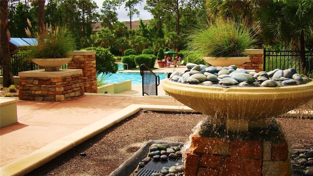 view of swimming pool with a patio