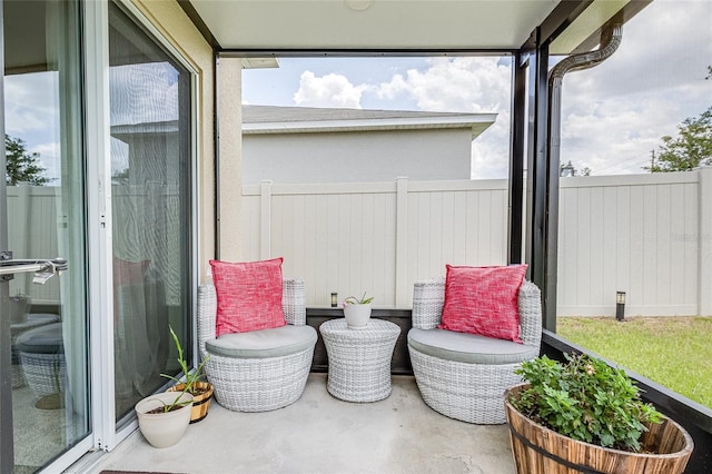 view of patio with a balcony