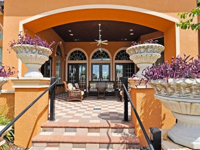 view of patio / terrace featuring outdoor lounge area and ceiling fan