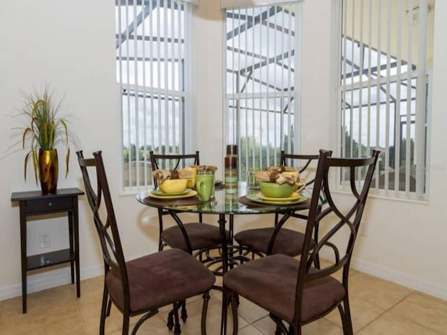 view of tiled dining space