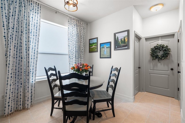 view of tiled dining room