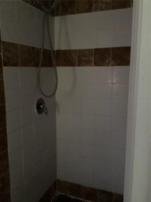 interior space featuring a tile shower