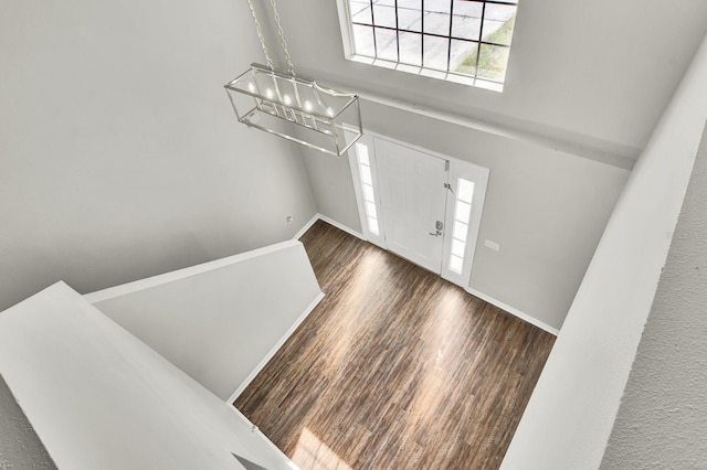 entryway with dark wood-type flooring