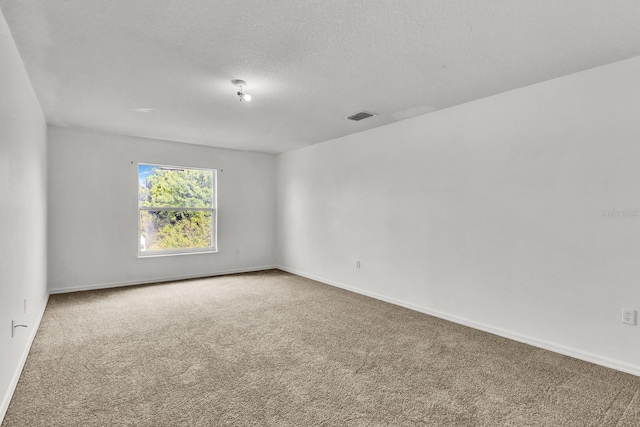 spare room with carpet flooring and a textured ceiling