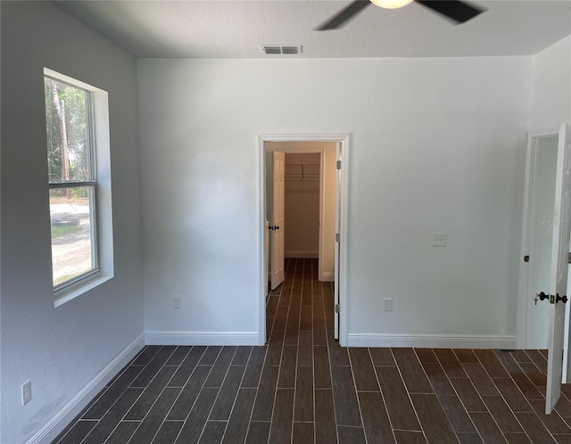 spare room with ceiling fan