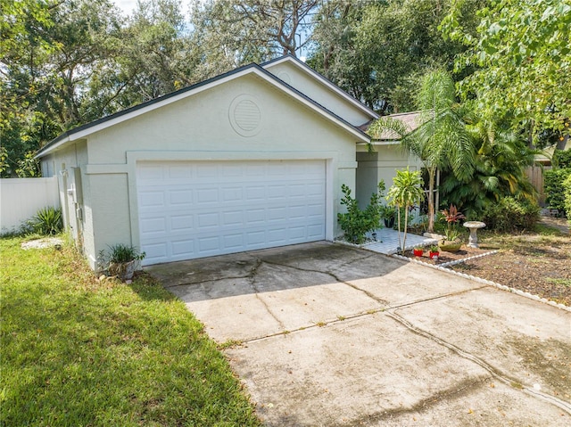 single story home with a garage