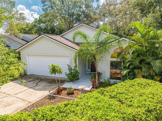 view of front of house with a garage