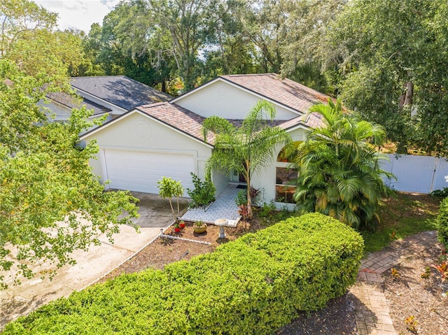 view of front of home with a garage