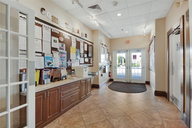 reception area with french doors