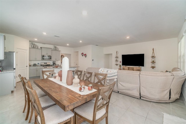 view of tiled dining room