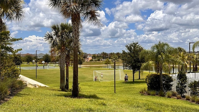 view of property's community featuring a water view