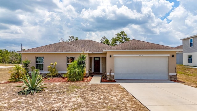 view of front facade with a garage