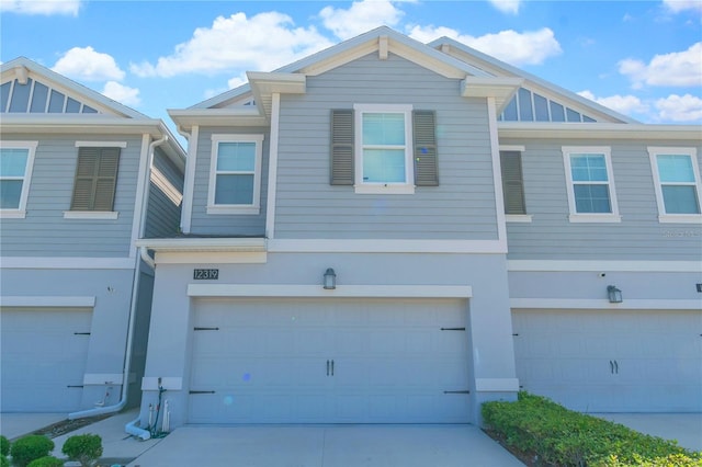 view of property featuring a garage