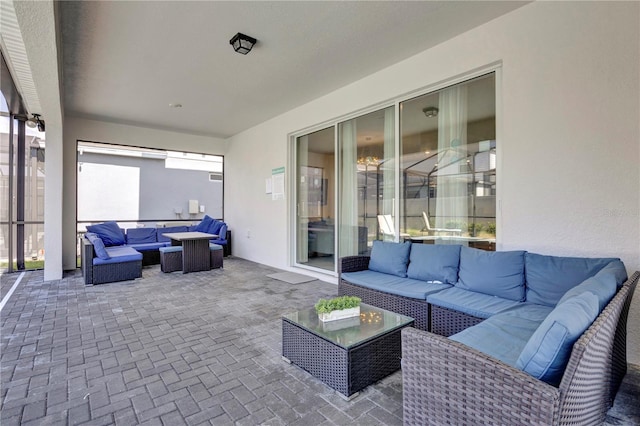 view of patio / terrace featuring an outdoor living space