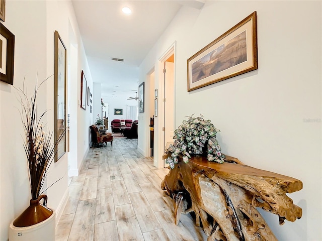 hall featuring light hardwood / wood-style floors