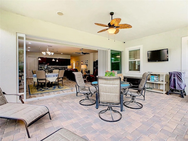 view of patio / terrace with ceiling fan