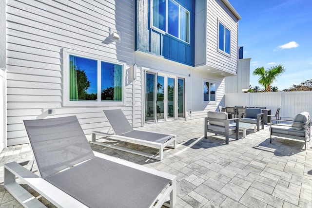 view of patio featuring an outdoor living space