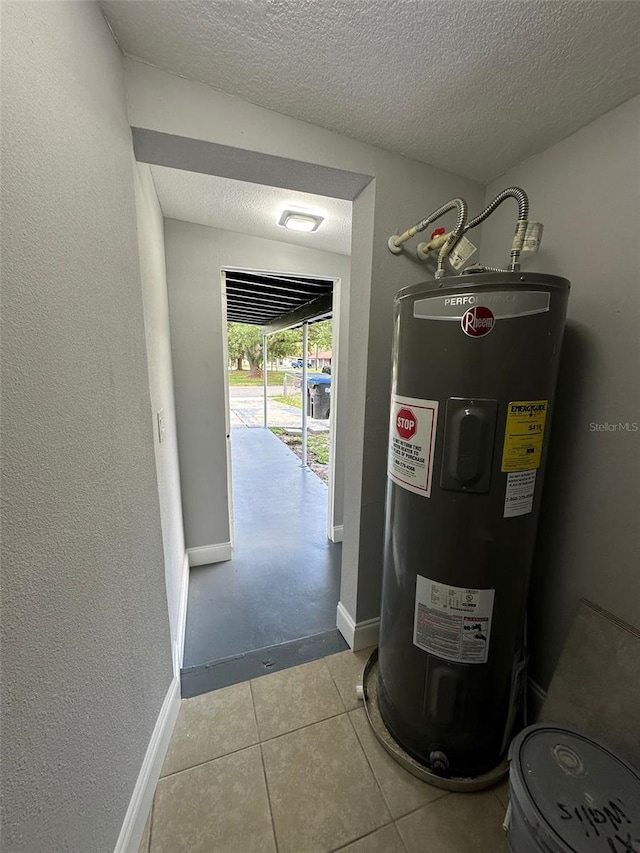 utility room with water heater