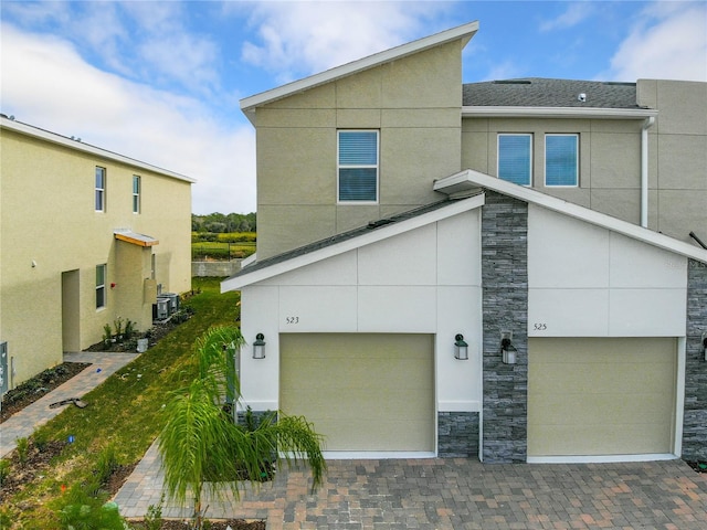 view of front of home with a garage