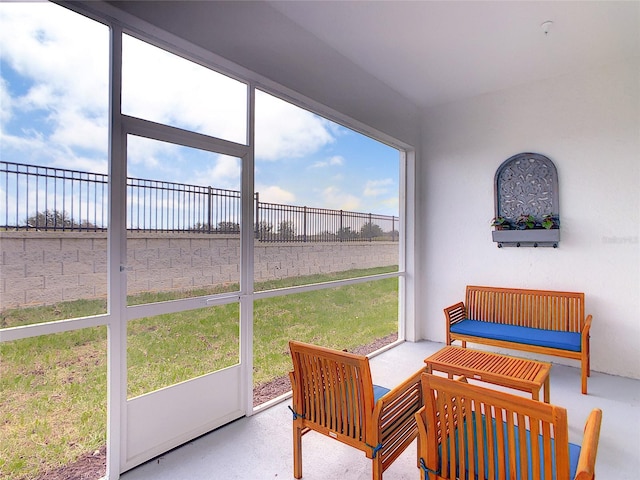 view of sunroom