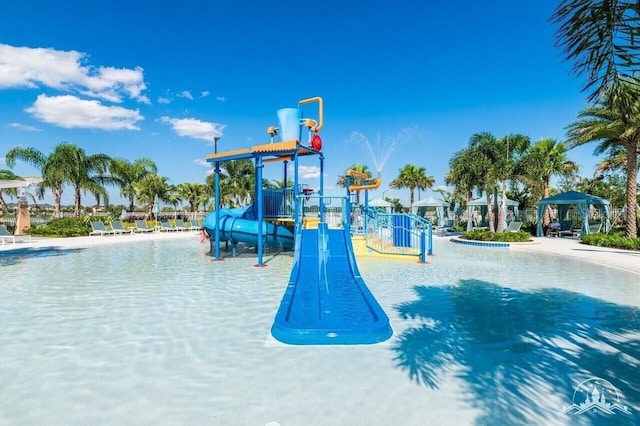 view of play area with a gazebo