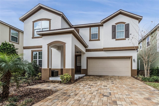 view of front of property featuring a garage