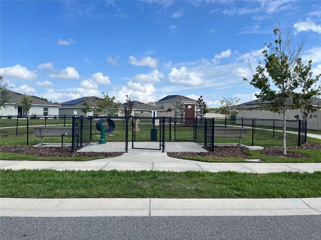 view of play area with a yard