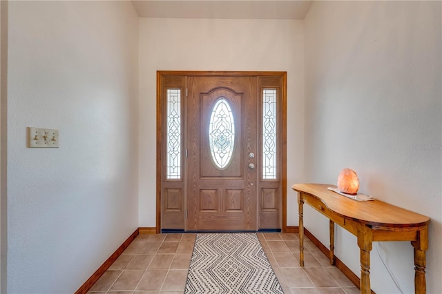 entryway featuring light tile patterned flooring