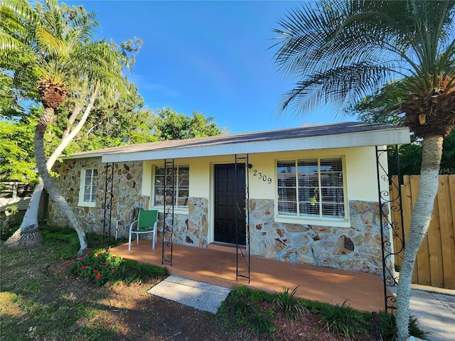 view of front of property with a porch