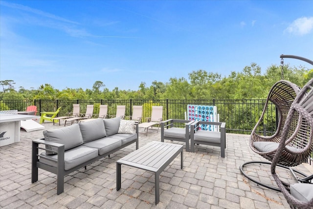 view of patio with an outdoor living space