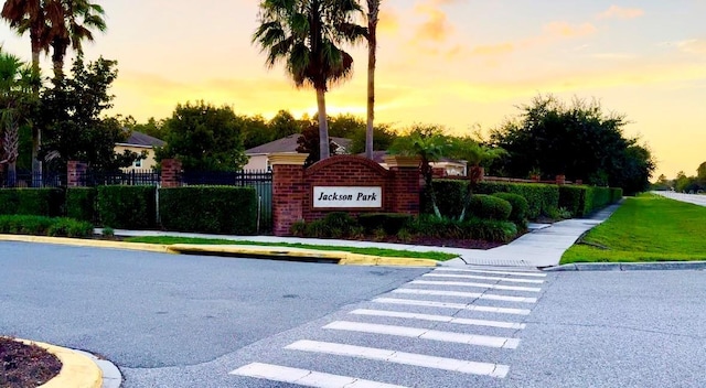 view of community sign