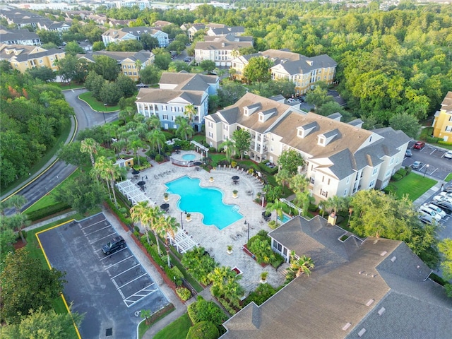 3593 Conroy Rd Unit 437, Orlando, FL 32839 - aerial perspective of suburban area featuring a pool area