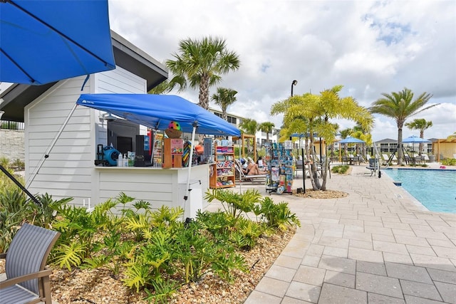 exterior space featuring a community pool