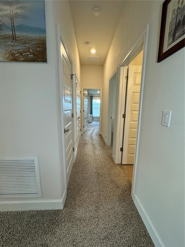 hallway featuring carpet floors