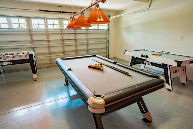 recreation room featuring billiards