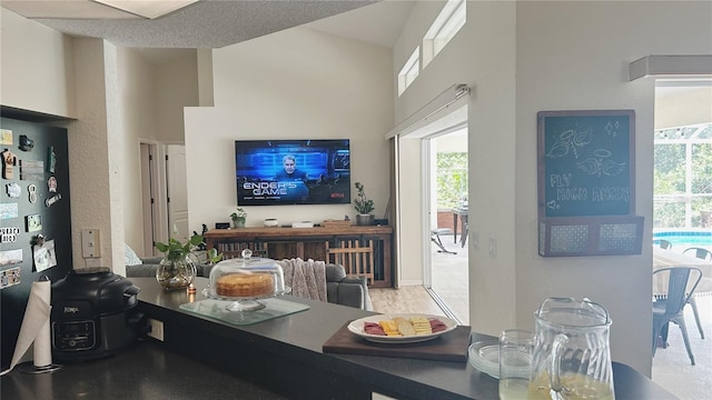 interior space featuring a high ceiling