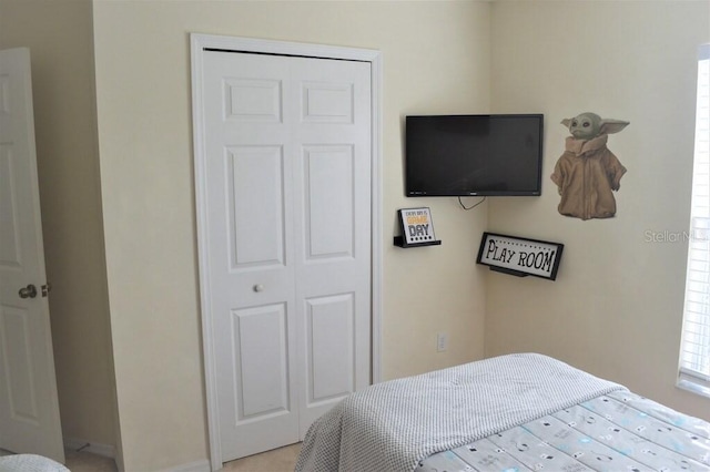 bedroom with a closet