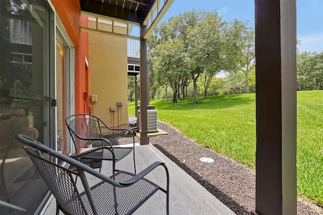 view of patio / terrace featuring central AC unit