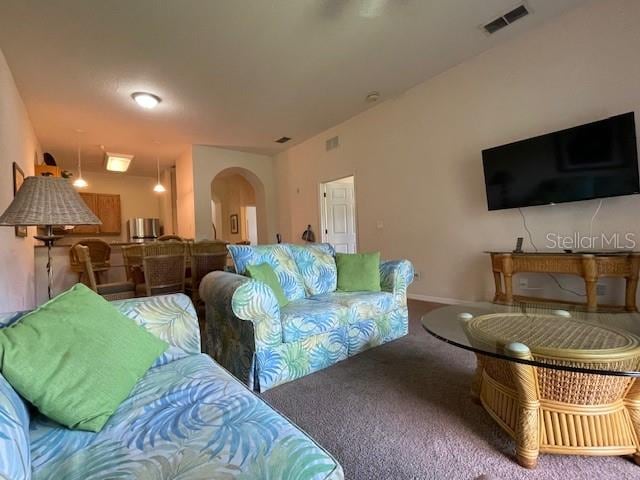 view of carpeted living room