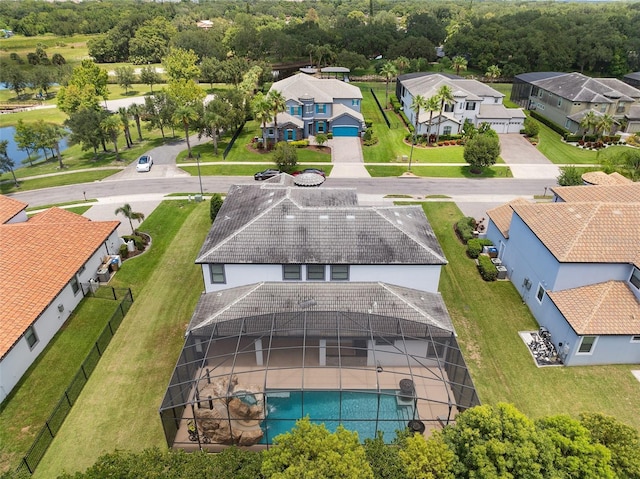 bird's eye view with a residential view