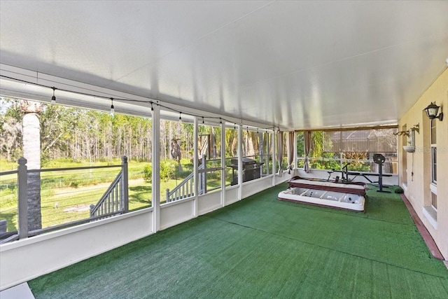 view of unfurnished sunroom