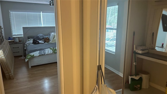 hallway featuring dark hardwood / wood-style floors