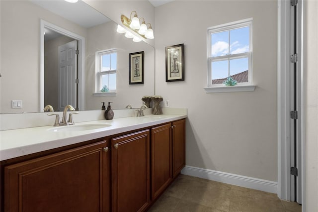 bathroom featuring a healthy amount of sunlight and vanity